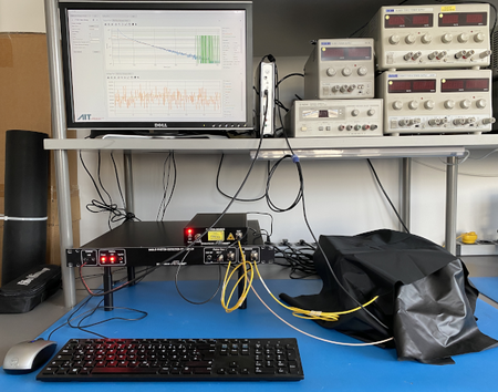 Telecom single photon detector characterization setup